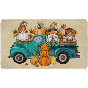 Pumpkin Door Mat Thanksgiving Day & Non Slip Rubber Mat 17" x 30” NWT